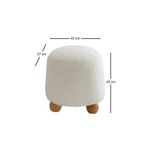 Casa si Gradina - Mobilier - Scaune si fotolii - Tabureti - Taburet, Atelier Del Sofa, teddy, alb, 37x43x45 cm - Infinity.ro