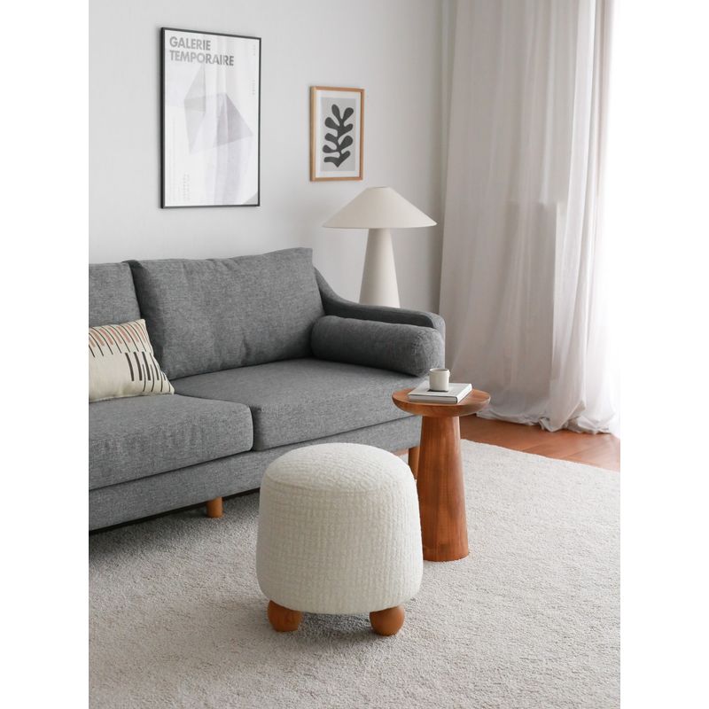 Casa si Gradina - Mobilier - Scaune si fotolii - Tabureti - Taburet, Atelier Del Sofa, teddy, alb, 37x43x45 cm - Infinity.ro