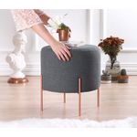 Casa si Gradina - Mobilier - Scaune si fotolii - Tabureti - Taburet, Atelier Del Sofa, bumbac si in, gri inchis, 45x45x47 cm - Infinity.ro