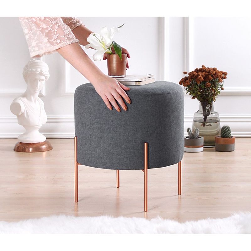 Casa si Gradina - Mobilier - Scaune si fotolii - Tabureti - Taburet, Atelier Del Sofa, bumbac si in, gri inchis, 45x45x47 cm - Infinity.ro