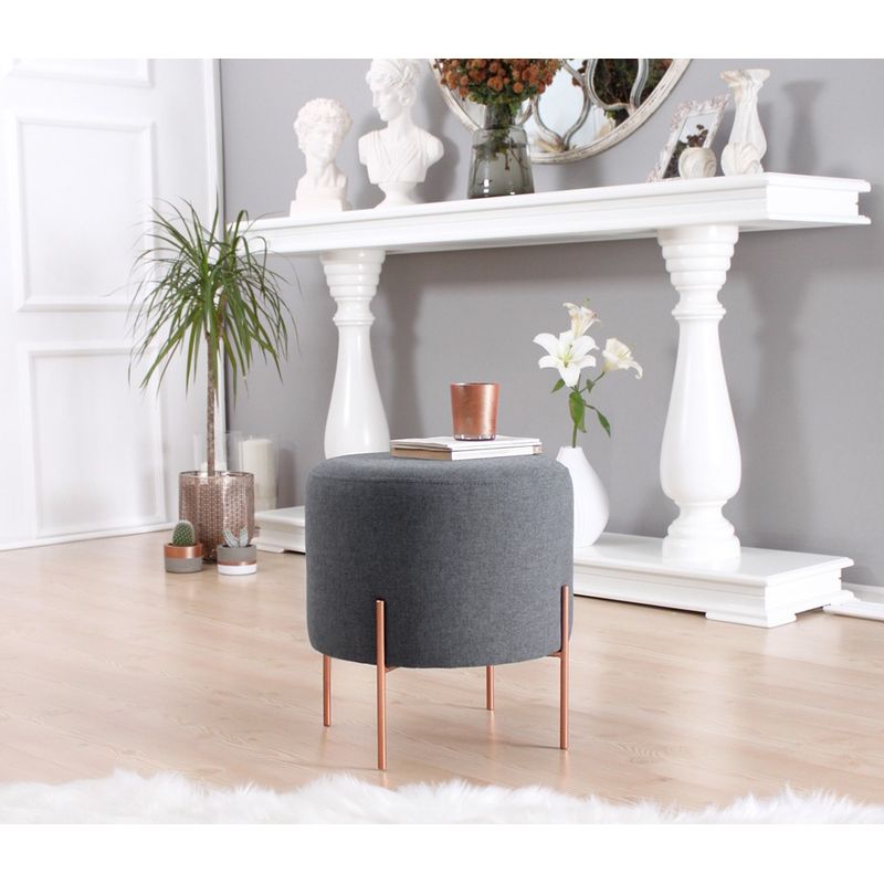 Casa si Gradina - Mobilier - Scaune si fotolii - Tabureti - Taburet, Atelier Del Sofa, bumbac si in, gri inchis, 45x45x47 cm - Infinity.ro