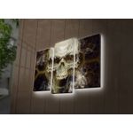Casa si Gradina - Decoratiuni - Tablouri - Tablou canvas decorativ cu led, Wallxpert, multicolor, panza piele de caprioara, 66x45 cm, 3 piese, 254LED4271 - Infinity.ro