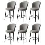 Casa si Gradina - Mobilier - Scaune si fotolii - Scaune - Set scaune de bar, Hanah Home, metal, gri, negru, 46x40x102 cm, 6 bucati - Infinity.ro