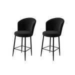 Casa si Gradina - Mobilier - Scaune si fotolii - Scaune - Set scaune de bar, Hanah Home, metal, negru, 46x40x102 cm (2 bucati) - Infinity.ro