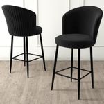 Casa si Gradina - Mobilier - Scaune si fotolii - Scaune - Set scaune de bar, Hanah Home, metal, negru, 46x40x102 cm (2 bucati) - Infinity.ro