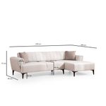 Casa si Gradina - Mobilier - Canapele si coltare - Coltare - Coltar extensibil, Hanah Home, lemn fag si pal, ecru, 270x140x95 cm - Infinity.ro