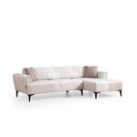 Casa si Gradina - Mobilier - Canapele si coltare - Coltare - Coltar extensibil, Hanah Home, lemn fag si pal, ecru, 270x140x95 cm - Infinity.ro