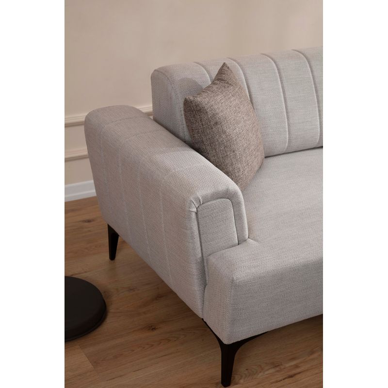 Casa si Gradina - Mobilier - Canapele si coltare - Coltare - Coltar extensibil, Hanah Home, lemn fag si pal, ecru, 270x140x95 cm - Infinity.ro