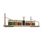 Casa si Gradina - Mobilier - Biblioteci si rafturi - Rafturi - Raft de perete, Hanah Home, lemn masiv, auriu maro, 15x15x60 cm - Infinity.ro
