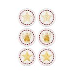 Casa si Gradina - Bucatarie si vesela - Vesela si tacamuri - Vesela pentru servire - Set boluri pentru aperitive, Hermia, ceramica, alb rosu auriu, 10x10x1 cm, 6 piese - Infinity.ro