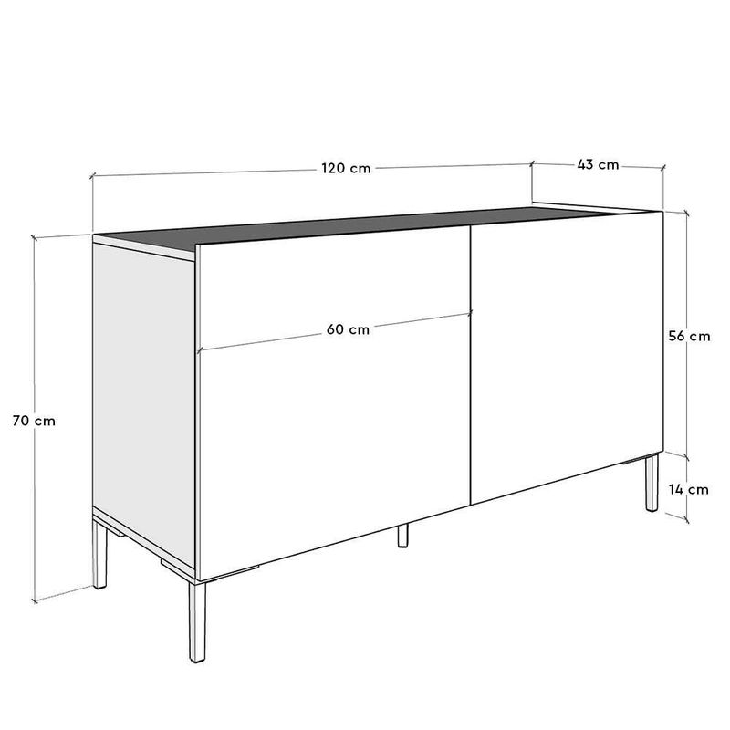 Casa si Gradina - Mobilier - Comode si corpuri - Console - Suport tv, Hanah Home, pal melaminat, nuc oslo, 120x43x70 cm - Infinity.ro