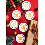 Casa si Gradina - Bucatarie si vesela - Vesela si tacamuri - Vesela pentru servire - Set boluri pentru aperitive, Hermia, ceramica, alb rosu auriu, 10x10x1 cm, 6 piese - Infinity.ro