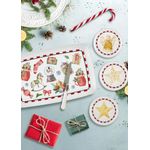 Casa si Gradina - Bucatarie si vesela - Vesela si tacamuri - Vesela pentru servire - Set boluri pentru aperitive, Hermia, ceramica, alb rosu auriu, 10x10x1 cm, 6 piese - Infinity.ro