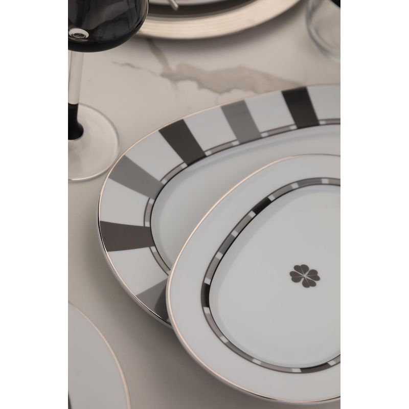 Casa si Gradina - Bucatarie si vesela - Vesela si tacamuri - Servicii de masa - Serviciu de masa 27 piese, Hermia, multicolor, portelan, compatibil cu microunde si masina de spalat vase - Infinity.ro