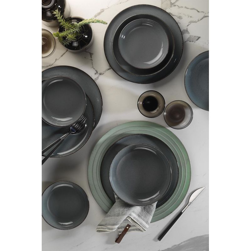 Casa si Gradina - Bucatarie si vesela - Vesela si tacamuri - Servicii de masa - Set de masa, Hermia, portelan, gri, 12 piese - Infinity.ro
