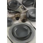 Casa si Gradina - Bucatarie si vesela - Vesela si tacamuri - Servicii de masa - Set de masa, Hermia, portelan, gri, 12 piese - Infinity.ro