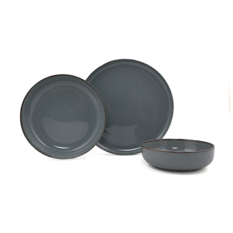 Casa si Gradina - Bucatarie si vesela - Vesela si tacamuri - Servicii de masa - Set de masa, Hermia, portelan, gri, 12 piese - Infinity.ro