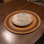 Casa si Gradina - Bucatarie si vesela - Organizare si depozitare bucatarie - Suporturi tacamuri si vase - Set covorase masa, Hermia, lemn, nuc, 36x36 cm, 6 piese - Infinity.ro