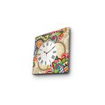 Casa si Gradina - Decoratiuni - Ceasuri - Ceas decorativ de perete, Wallxpert, panza suede, multicolor, 45x45 cm, rama lemn - Infinity.ro