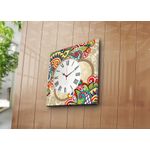 Casa si Gradina - Decoratiuni - Ceasuri - Ceas decorativ de perete, Wallxpert, panza suede, multicolor, 45x45 cm, rama lemn - Infinity.ro