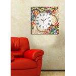 Casa si Gradina - Decoratiuni - Ceasuri - Ceas decorativ de perete, Wallxpert, panza suede, multicolor, 45x45 cm, rama lemn - Infinity.ro