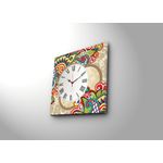 Casa si Gradina - Decoratiuni - Ceasuri - Ceas decorativ de perete, Wallxpert, panza suede, multicolor, 45x45 cm, rama lemn - Infinity.ro