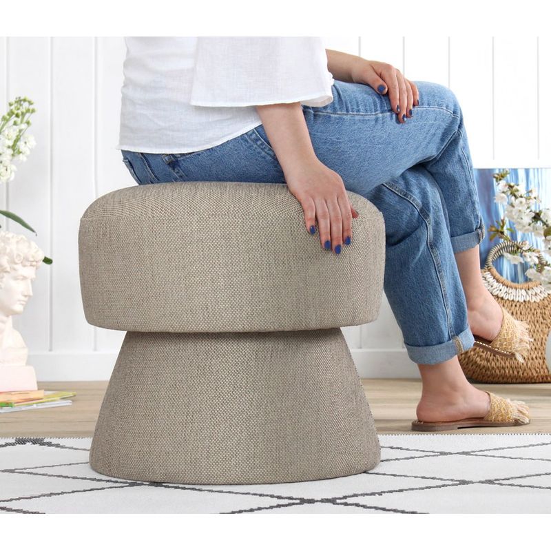 Casa si Gradina - Mobilier - Scaune si fotolii - Tabureti - Taburet, Atelier Del Sofa, bumbac si in, maro, 45x48 cm - Infinity.ro