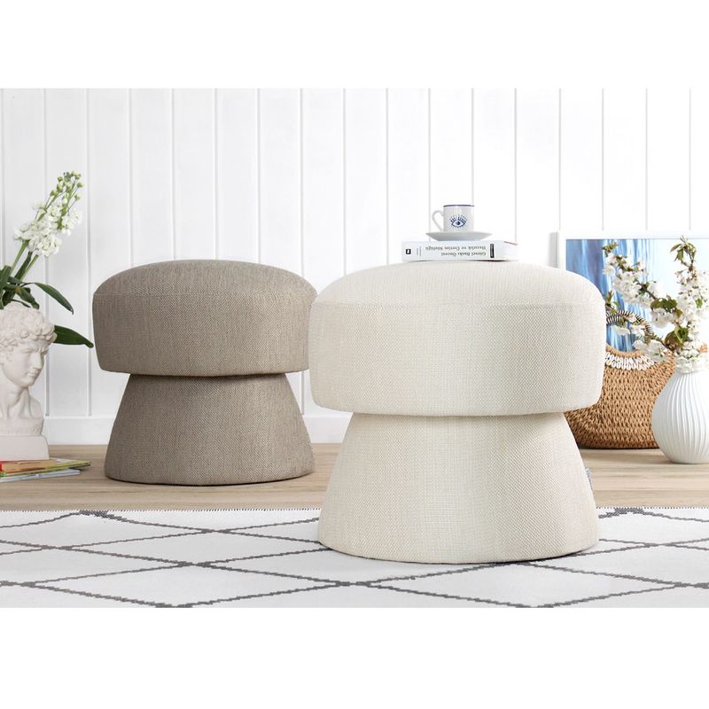 Casa si Gradina - Mobilier - Scaune si fotolii - Tabureti - Taburet, Atelier Del Sofa, bumbac si in, maro, 45x48 cm - Infinity.ro