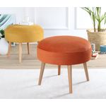 Casa si Gradina - Mobilier - Scaune si fotolii - Tabureti - Taburet, Atelier Del Sofa, lemn de fag, portocaliu, 52x44 cm - Infinity.ro