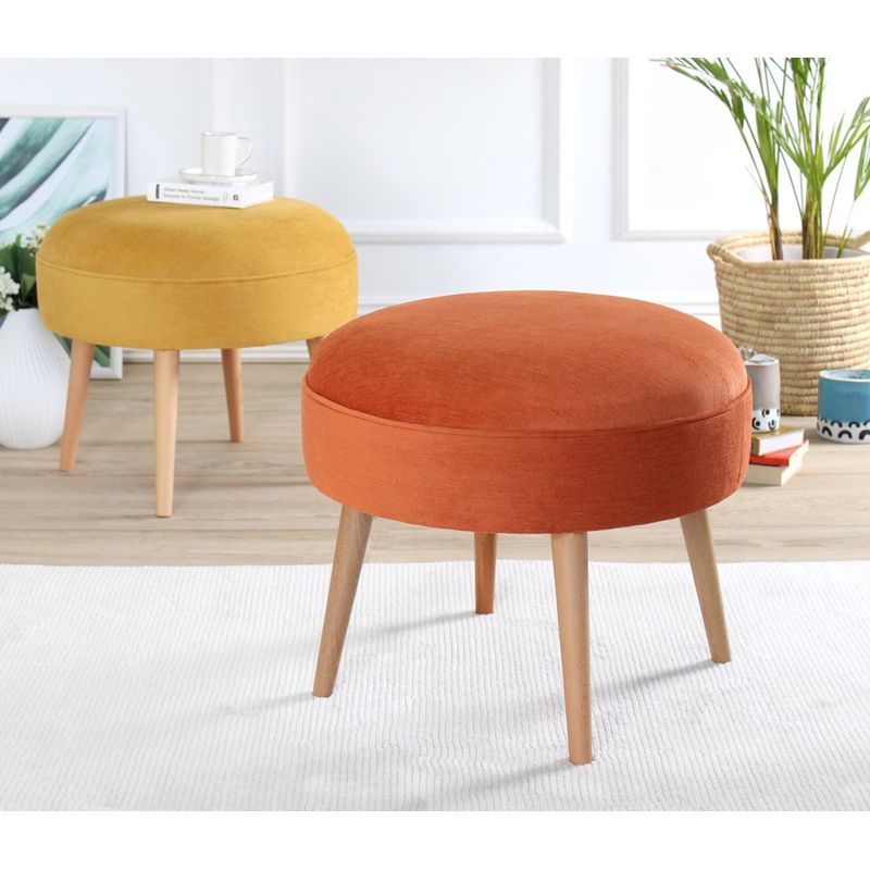 Casa si Gradina - Mobilier - Scaune si fotolii - Tabureti - Taburet, Atelier Del Sofa, lemn de fag, portocaliu, 52x44 cm - Infinity.ro