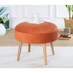 Casa si Gradina - Mobilier - Scaune si fotolii - Tabureti - Taburet, Atelier Del Sofa, lemn de fag, portocaliu, 52x44 cm - Infinity.ro