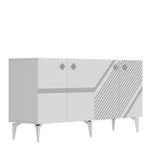 Casa si Gradina - Mobilier - Comode si corpuri - Console - Consola, Hanah Home, pal melaminat, alb si argintiu, 150x40x79 cm, 475OLV2758 - Infinity.ro