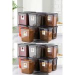 Casa si Gradina - Bucatarie si vesela - Organizare si depozitare bucatarie - Cutii alimentare - Set cutii depozitare, Hermia, plastic, antracit, 16x11.5x16.5 cm, 24 bucati - Infinity.ro