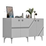 Casa si Gradina - Mobilier - Comode si corpuri - Console - Consola, Hanah Home, pal melaminat, alb si argintiu, 150x40x79 cm, 475OLV2758 - Infinity.ro