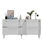 Casa si Gradina - Mobilier - Comode si corpuri - Console - Consola, Hanah Home, pal melaminat, alb si argintiu, 150x40x79 cm, 475OLV2758 - Infinity.ro