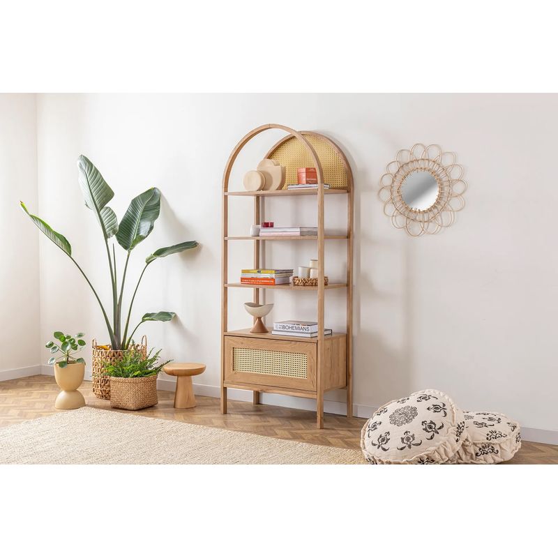 Casa si Gradina - Mobilier - Biblioteci si rafturi - Biblioteci - Biblioteca, Hanah Home, pal melaminat, natural, 75x40x182.5 cm - Infinity.ro