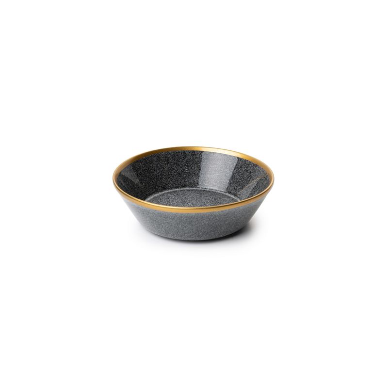 Casa si Gradina - Bucatarie si vesela - Vesela si tacamuri - Servicii de masa - Set de masa 16 piese, Hermia, portelan, negru auriu - Infinity.ro