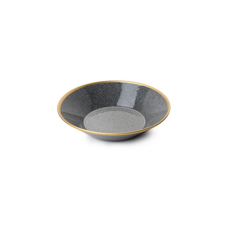 Casa si Gradina - Bucatarie si vesela - Vesela si tacamuri - Servicii de masa - Set de masa 16 piese, Hermia, portelan, negru auriu - Infinity.ro