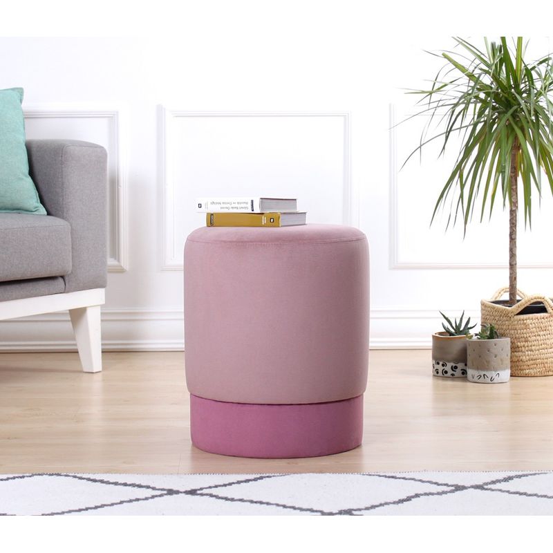 Casa si Gradina - Mobilier - Scaune si fotolii - Tabureti - Taburet, Atelier Del Sofa, catifea si bumbac, roz, 43x38 cm - Infinity.ro