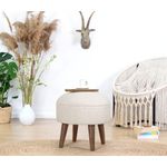 Casa si Gradina - Mobilier - Scaune si fotolii - Tabureti - Taburet, Atelier Del Sofa, bumbac si catifea, crem, 44x44x30 cm - Infinity.ro