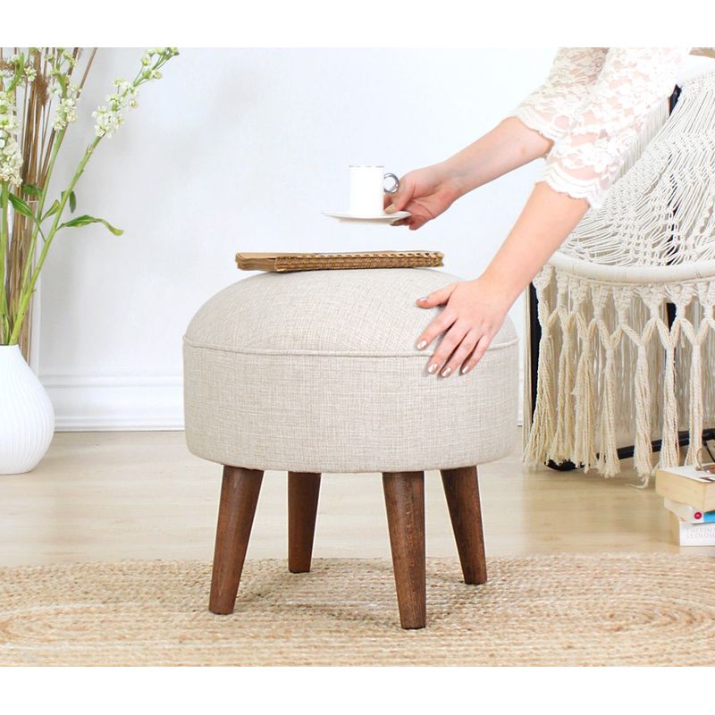 Casa si Gradina - Mobilier - Scaune si fotolii - Tabureti - Taburet, Atelier Del Sofa, bumbac si catifea, crem, 44x44x30 cm - Infinity.ro