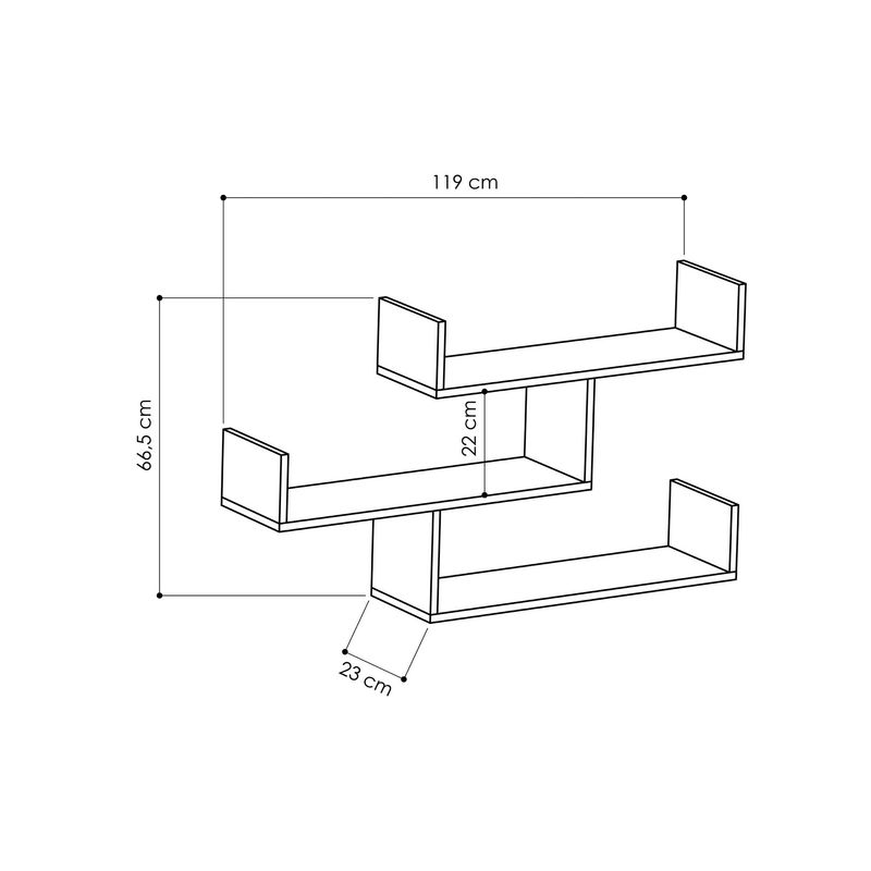 Casa si Gradina - Mobilier - Biblioteci si rafturi - Rafturi - Raft de perete, Hanah Home, pal melaminat, alb, 119x66,5x23 cm - Infinity.ro