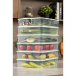 Casa si Gradina - Bucatarie si vesela - Organizare si depozitare bucatarie - Cutii alimentare - Set cutii de depozitare, Hermia, plastic, menta, 2x 11x30x7 cm, 5x 23x29.5x6.5 cm - Infinity.ro