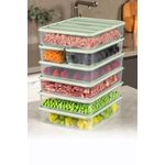 Casa si Gradina - Bucatarie si vesela - Organizare si depozitare bucatarie - Cutii alimentare - Set cutii de depozitare, Hermia, plastic, menta, 2x 11x30x7 cm, 5x 23x29.5x6.5 cm - Infinity.ro