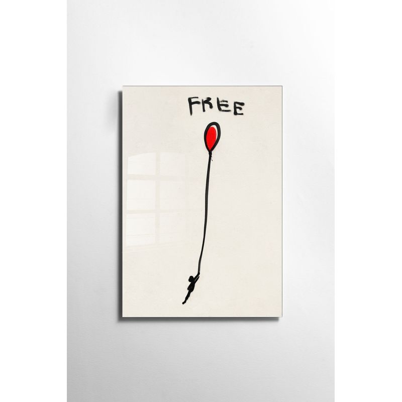 Casa si Gradina - Decoratiuni - Tablouri - Tablou decorativ, Wallxpert, sticla temperata, multicolor, 30x45 cm, artist Banksy - Infinity.ro