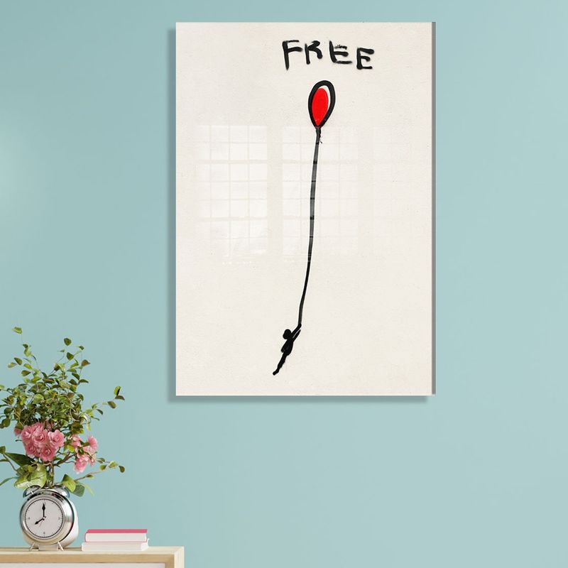 Casa si Gradina - Decoratiuni - Tablouri - Tablou decorativ, Wallxpert, sticla temperata, multicolor, 30x45 cm, artist Banksy - Infinity.ro