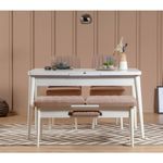 Casa si Gradina - Mobilier - Scaune si fotolii - Scaune - Scaun, Hanah Home, catifea, alb si piatra, 46x46x85 cm - Infinity.ro