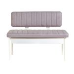Casa si Gradina - Mobilier - Organizare si depozitare - Bancute - Banca cu spatiu de depozitare, Hanah Home, pal melaminat si catifea, alb soho, 110x40x85 cm - Infinity.ro