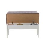 Casa si Gradina - Mobilier - Organizare si depozitare - Bancute - Banca cu spatiu de depozitare, Hanah Home, pal melaminat si catifea, alb soho, 110x40x85 cm - Infinity.ro