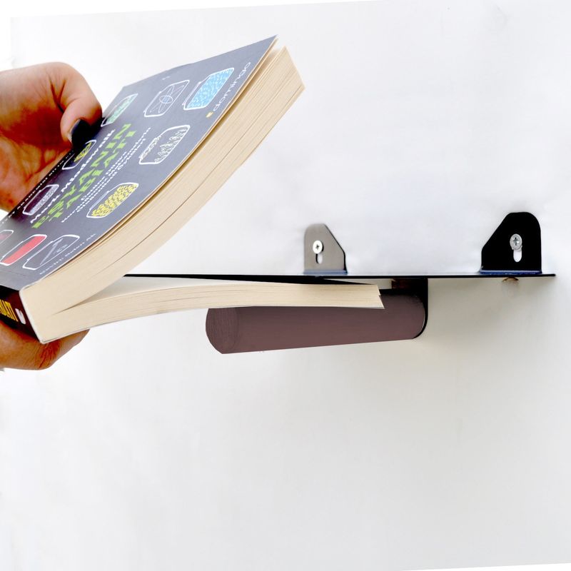 Casa si Gradina - Mobilier - Biblioteci si rafturi - Rafturi - Raft de perete, Hanah Home, lemn de carpen, metal, maro si negru, 21x15x6 cm - Infinity.ro